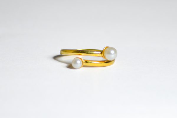 2 Pearl Adjustable Ring
