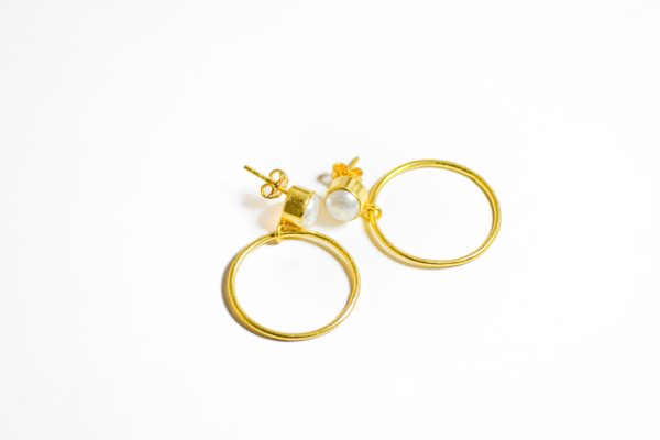 Pearl Collet Hoops