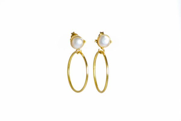 Pearl Collet Hoops - Image 3