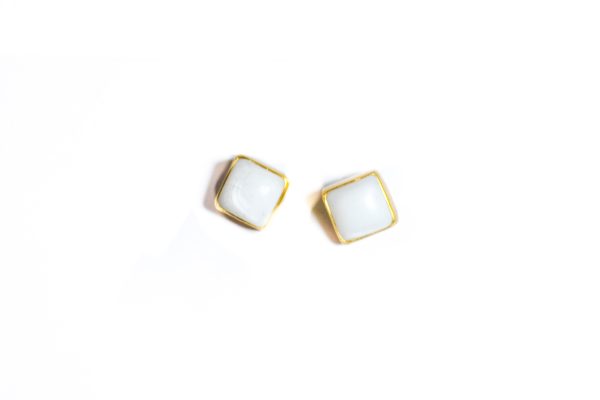 Square Pearl Studs - Image 2